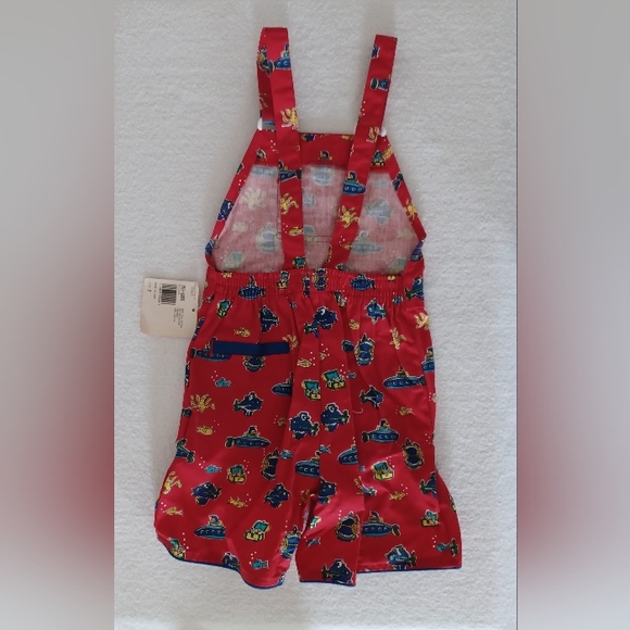 Vintage OshKosh B'Gosh Boy's Overalls with Submarins Print, size 7 - Picture 3 of 14